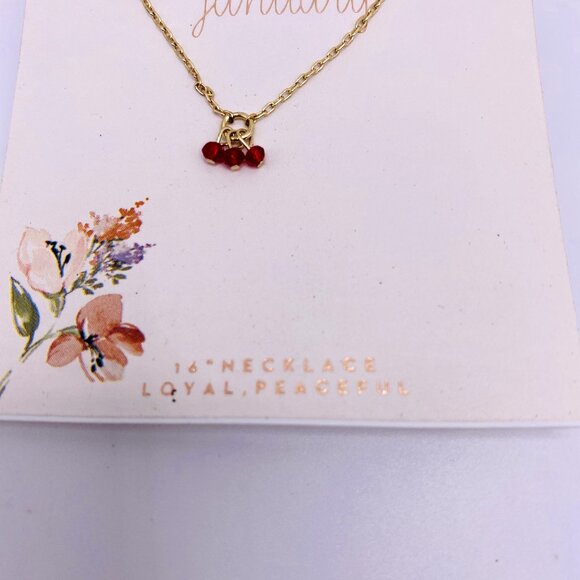 LC Lauren Conrad Red Goldtone Necklace 16" New Loyal Peaceful - Picture 3 of 3